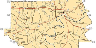 Карта акругі Далас