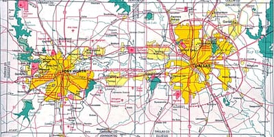 Карта Паўночнай Далас